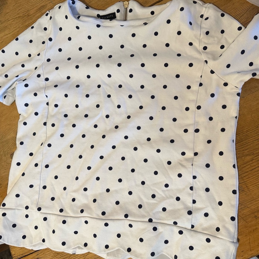 Talbots polka dot blouse